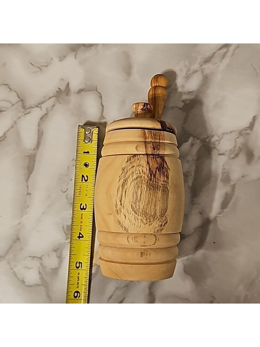 Olive Wood Honey pot and dipper - Picture 5 of 6
